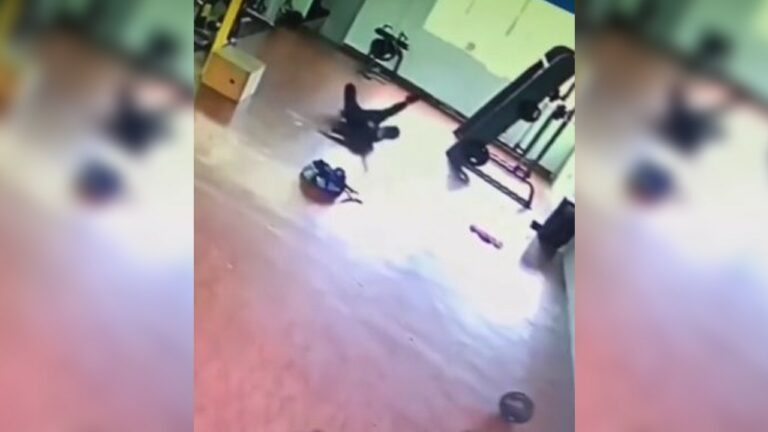 Fantasma aterroriza a joven en un gimnasio